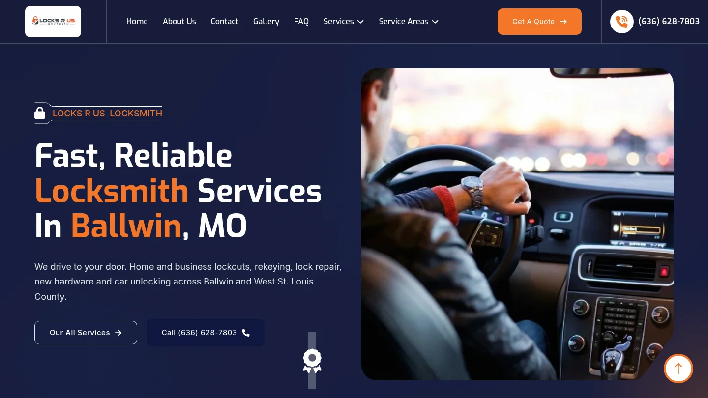 Homepage of Locks R Us Locksmith