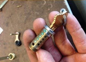 Commercial locks prepared for rekeying service