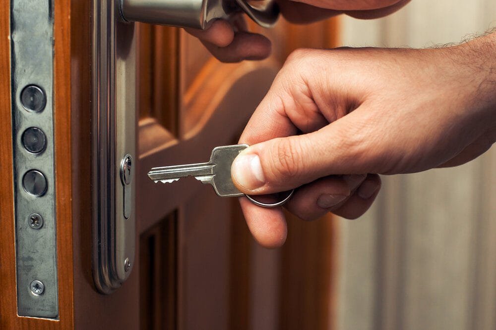 Lock repair on residential door hardware