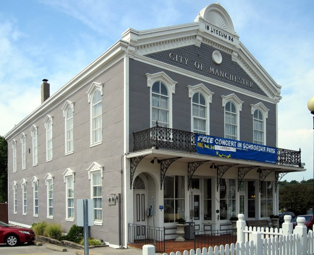 The Lyceum Building, Manchester City Hall, in Manchester, Missouri