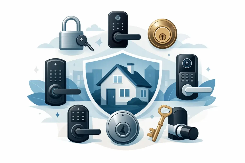 Deadbolts and smart locks from trusted door lock brands