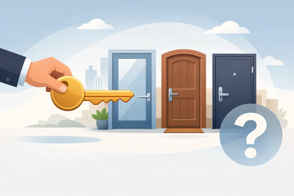 One house key opening several keyed alike exterior door locks